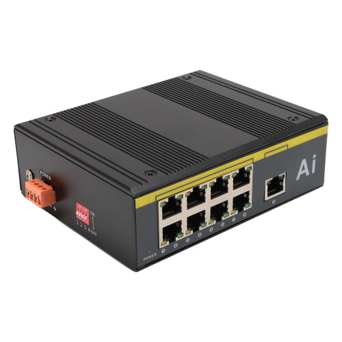 9 Ports PoE-Switch Plug and Play 10/100Mbps 2