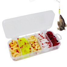 Maden for fishing, fishing bait 125 pieces soft bait, artificial freshwater, wax bait, trout ice fishing