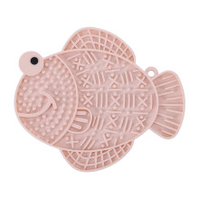 Fish Shape Slow Feeder Silicone Feeding Mat Pet AntiSpill-Pink