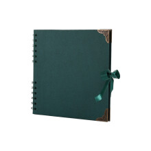 Scrapbook Album Blank Pages DIY Hardcover Memory Book-Green