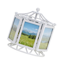 Rotatings Ferris Wheel Picture Frame Desktop Photo-White