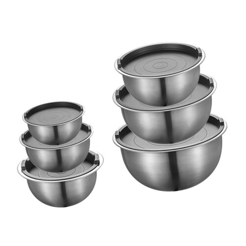Premium Nonrust Steel Mixing Bowl-Six piece set withou