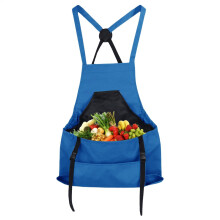 Gardening Apron, Crossover Back Apron With Large Pockets Men, Blue