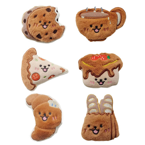 Dog Plush Toy with Squeaky Feature Teeth Cleaning Texture-cake 1