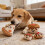 Dog Plush Toy with Squeaky Feature Teeth Cleaning Texture-cake 3