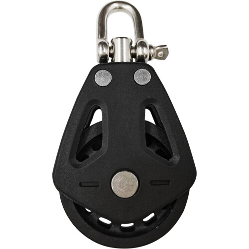 Black Rotating Bearing Disc Block Nylon HighCapacity Single Pulley For Strength Training Applications Ref: 7408 2