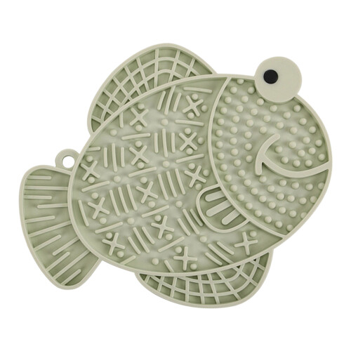 Pet Feeding Mat with Strong Suction Cup to Keep-Light Green