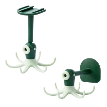 Étagère murale à ustensiles sans perçage, gain de place pour votre cuisine, grande capacité de charge, verte, lot de 3, rotation à 360 pour
