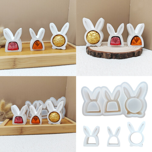 Hollow Rabbit Silicone Molds Easters Rabbits Molds Ornament 1