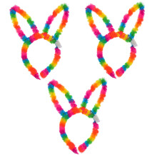 Rainbow Illuminated Headband Stuffed Rabbit Ear Hair Accessories