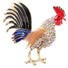 Hahn Brosche Zinc Alloy Brooch for Women Formal Casual Wear Shiny Design for Christmas