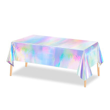 Bunte schillernde Einweg-Tischdecke Shinys Party-137X183CM