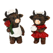 Realistische Highlands-Kuh-Tierfiguren, Kunstharz, Tierstatue,