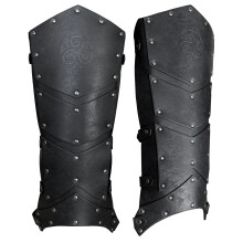 Medieval Faux Leather Leg Protectors Vintage Leg Gaiters with Studs and Adjustable Straps for Cosplay and LARP Enthusiasts Ref: 4238