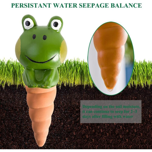 Self Watering Terracotta Spikes, Frog Shaped Planting Balls, 4 Pack Ref: 2173 1