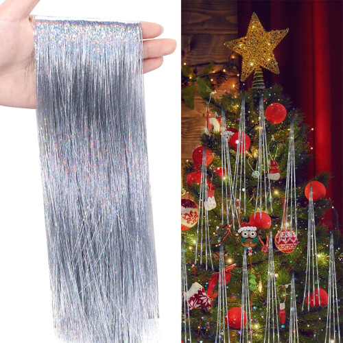 Party Essential Metallic Finish Tinsel Accessories for-Red 1