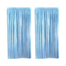 Fringe Curtain Party Streamers, Foil Fringe Backdrop Curtains for Birthday Wedding Holiday Celebration, Reusable Tinsel Backdrop with Shiny Metallic T