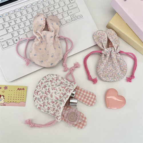 Secure Drawstring Closure Organiseer Rabbit Ears Floral-Blue 2