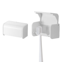 Porte-brosse à dents avec couvercle de protection, fixation murale pour une utilisation hygiénique dans les petits espaces, rangement flottant avec