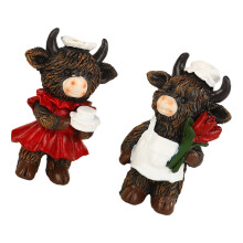 Figurine de vache des Highlands pour décorations d'étagères de