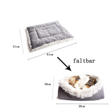 Pet Haven: Konverterbar kjæledyrseng, minimalistisk design, selvoppvarmende plysjpelsmadrass for katter og hunder, bærbar og sammenleggbar