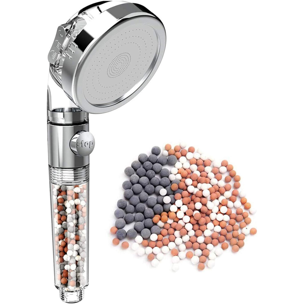 Advanced Ecopower Ionic Shower Head, Friendly Abs Material, Universal Fitting For Any Standard Hose, 3 Spray Modes, Luv Water-Saving Technology 9554910876299