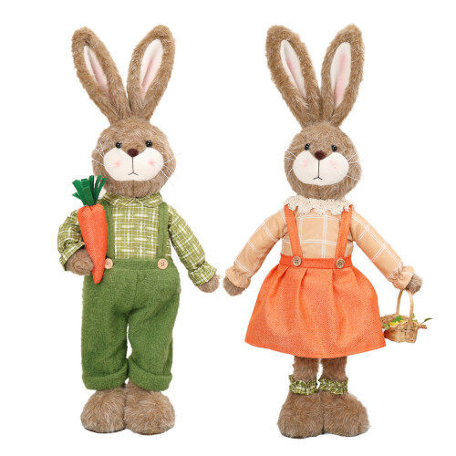 Statues de lapins de pâques, décoration de pâques,-Orange 1