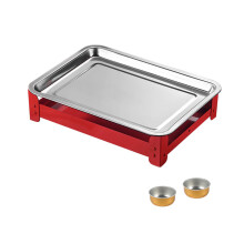 Durable Stainless Steel Grills Plate Food Warmers Keep-Red