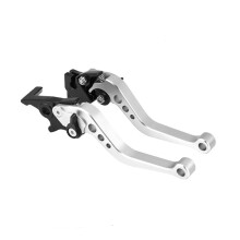 Motorcycle Brake Clutch Levers Set, Foldable Adjustable Aluminum Alloy, Silver