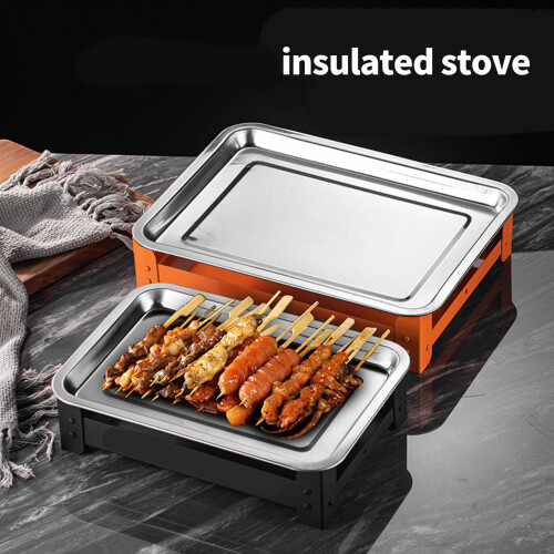 Rustproof Grills Party Essential Food Warming Tray-orange color 1