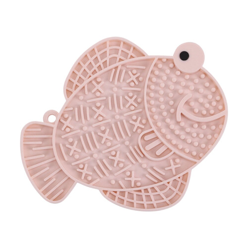Tapis d'alimentation en Silicone en forme de poisson pour-Rose