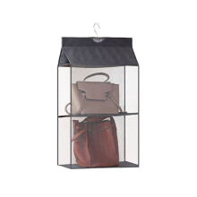 Handtas organizer opbergtas, duurzame opbergoplossing van non-woven stof met een helder, transparant ontwerp en verstevigde handvatten voor