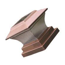 1 piece solar fence lamp for garden waterproof pillar light gold copper with warm light for patio and outdoor areas lighting for stylish Ref: 1300