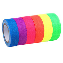 Fluorescent fabric bands, selfadhesive, glows in the dark, 6 colors Ref: 6841