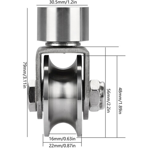 Heavy Duty Pulley Block, RustResistant, Smooth Roller For Easy Movement, For Lifting, V Type Or H Type, Size D Optional 1