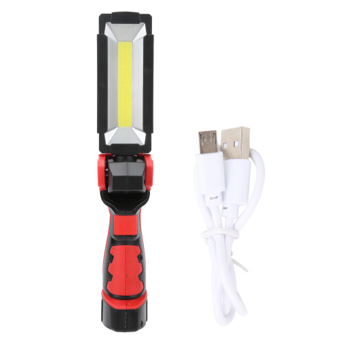 Portable Design Foldable Design LED Flashlight COB Light Source Magnetic Base Rechargeable Work Light Hands Free Use Long Lasting Battery Life Adjusta