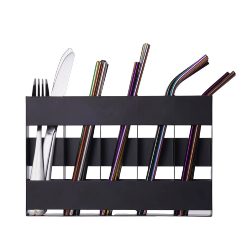 Metal 5 Section Straw Dispenser Space Saving Metal Straw 2