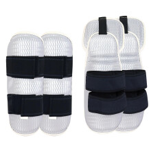 Taekwondo Arm and Shin Pads, EVA Foam Protective Gear, Martial Arts Sparring Equipment (Black and White, M)