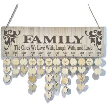 Rappel des dates importantes, cadeau de Noël unique pour la décoration intérieure, suivi des anniversaires de la famille, plaque mémo en bois à
