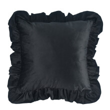 Square Pillowcase 3D Ruffled Pillow Shams-Black 50CM