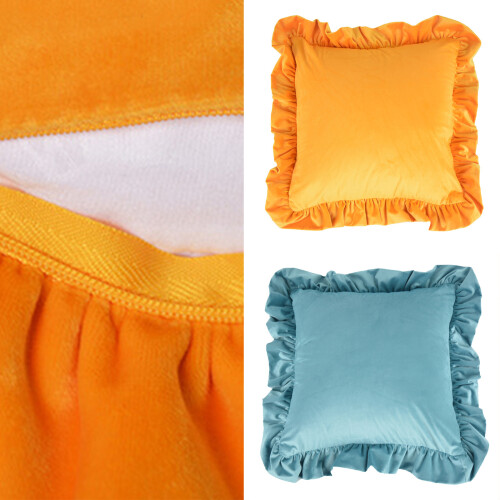 Square Pillowcase 3D Ruffled Pillow Shams-Black 50CM 1