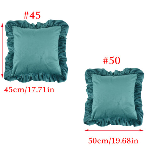 Square Pillowcase 3D Ruffled Pillow Shams-Black 50CM 2