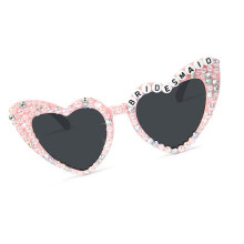 Lunettes de soleil en forme de cœur de-Demoiselle d'honneur rose