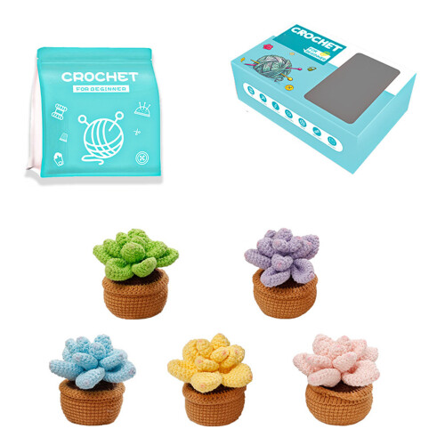 Crochet Flower Set with Step-by-Step Instruction-Style 2