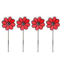 Moulin à vent pour pelouse de jardin, 4 pièces, moulin à-Rouge