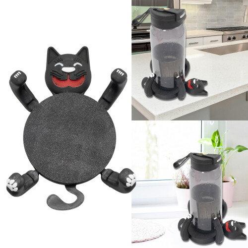 Tapis de tasse, tapis de boisson en forme de-Noir multicolore 2