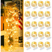 20 Pieces 2M 20 LED Starry Fairy Lights, Battery Operated Waterproof LED String Lights With Timer Function For Indoor Outdoor Party Wedding Christmas