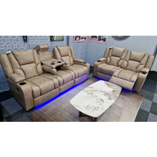 Orlando 3 + 2 Mocca Electrical Recliner Sofa Set 1