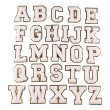 Packung mit 26 bestickten Buchstaben-Aufnähern,-Weiß