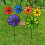 Packung mit 4 Rad-Windspiel-Gartendekorationen, rotierender-Rot 7